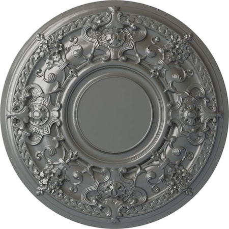 Ekena Millwork Jackson Ceiling Medallion (Fits Canopies up to 13 1/2"), Hand-Painted Silver, 32 3/4"OD x 2 1/2"P CM32JASLS